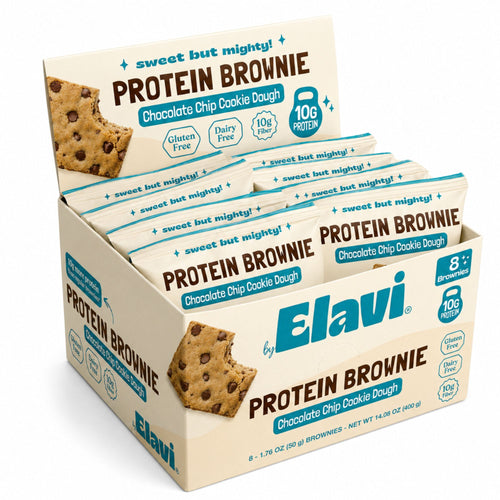 Elavi Chocolate Chip Cookie Dough protein brownie box of 8